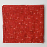 Brick Red + Square Pattern Quilting Weight Woven Fabric - 42" x 74"