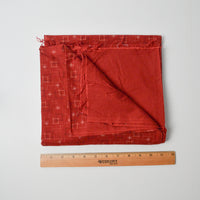Brick Red + Square Pattern Quilting Weight Woven Fabric - 42" x 74"