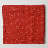 Brick Red + Square Pattern Quilting Weight Woven Fabric - 42" x 74"