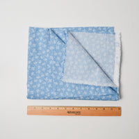 Blue + White Floral Quilting Weight Woven Fabric - 44" x 64"