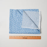 Blue + White Floral Quilting Weight Woven Fabric - 44" x 64"