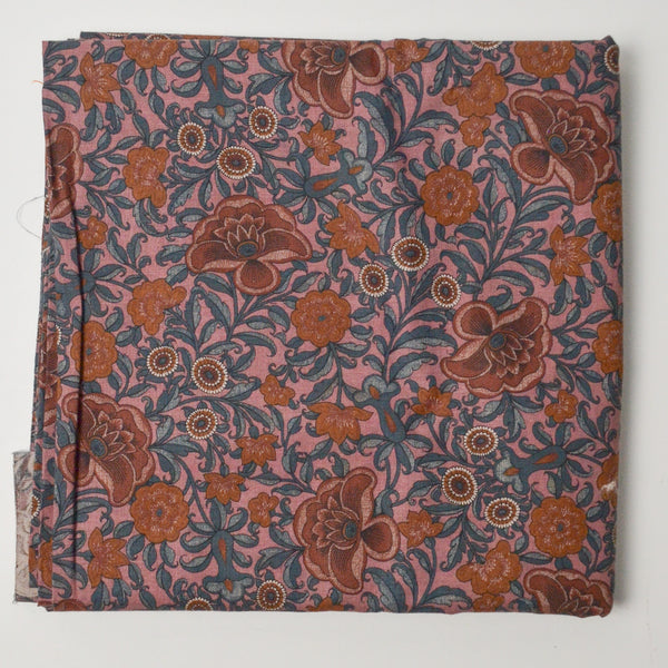 Dark Floral Quilting Weight Woven Fabric - 42" x 96"