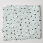 Light Blue-Green Floral Print Lightweight Woven Fabric - 42" x 120"