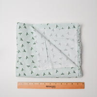 Light Blue-Green Floral Print Lightweight Woven Fabric - 42" x 120"