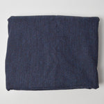 Dark Blue + Black Striped Wool Suiting Fabric - 58" x 68"