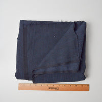 Dark Blue + Black Striped Wool Suiting Fabric - 58" x 68"