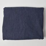 Dark Blue + Black Striped Wool Suiting Fabric - 58" x 68"
