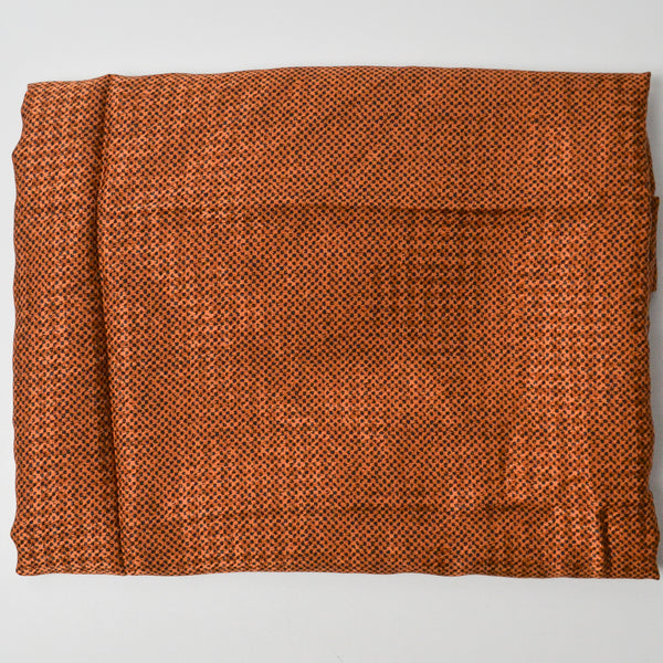Russet Brown + Black Print Silk Woven Fabric - 46" x 88"