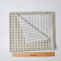 Beige-Gray Plaid Print Woven Fabric - 46" x 74"