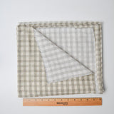 Beige-Gray Plaid Print Woven Fabric - 46" x 74"