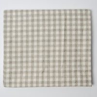 Beige-Gray Plaid Print Woven Fabric - 46" x 74"