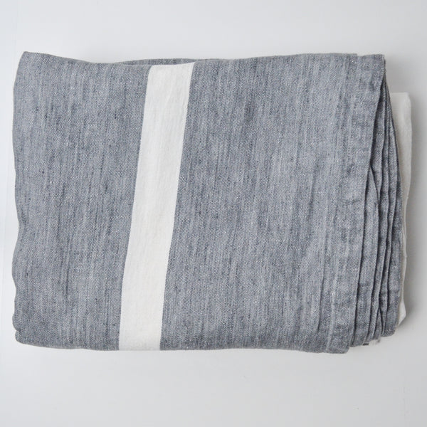 Gray + White Stripe Fabric - 58" x 112" (Some Stains!)