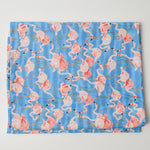 Blue + Pink Flamingo Quilting Weight Woven Fabric - 45" x 50"