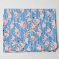 Blue + Pink Flamingo Quilting Weight Woven Fabric - 45" x 50"