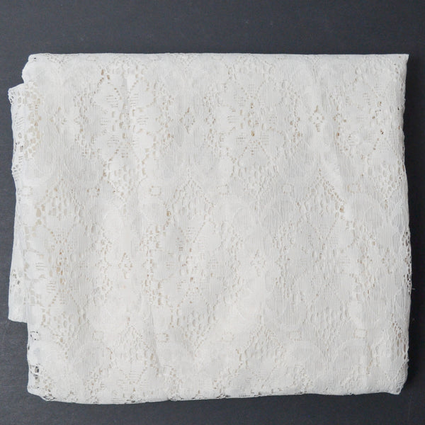 White Polyester Lace Tablecloth - 56" x 82"