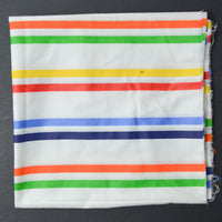 Rainbow Striped Wamsutta Mills Vintage Woven Sheeting Fabric - 45" x 46"