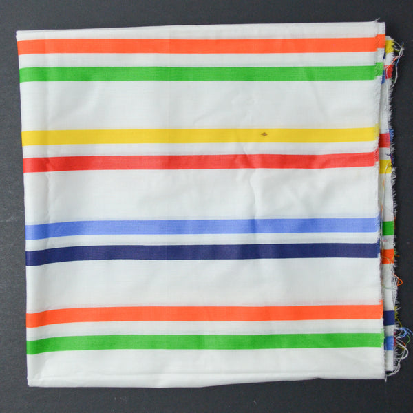 Rainbow Striped Wamsutta Mills Vintage Woven Sheeting Fabric - 45" x 46"