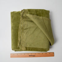 Olive Green Low Pile Velvet Upholstery Fabric - 40" x 56"