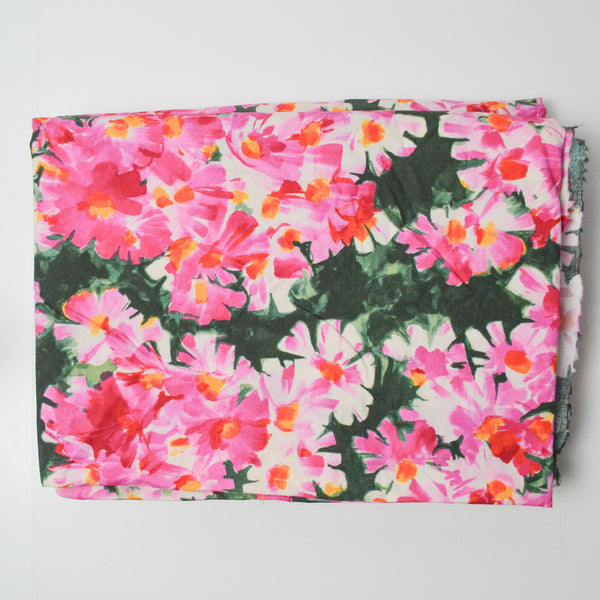 Pink Floral Print Quilting Weight Woven Fabric - 58" x 168"