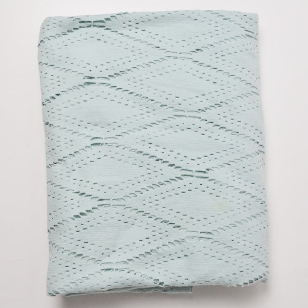 Pastel Green Diamond Cut Out Brushed Knit Fabric - 60" x 92"