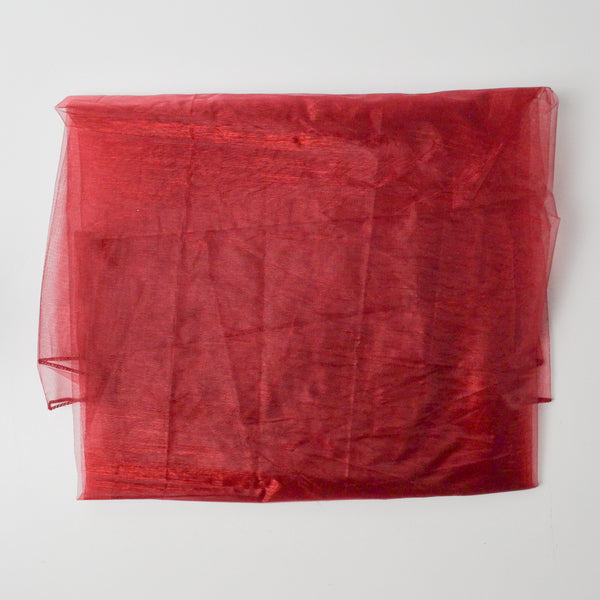Dark Red Sheer Organza Curtain Fabric - 32" x 56"