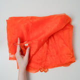 Bright Orange Sheer Organza Curtain Fabric with Beaded Corner Weights - 76" x 76"