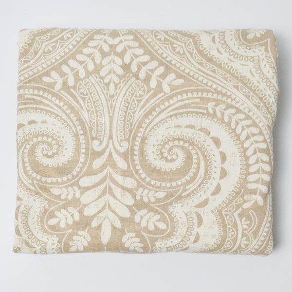 Cream + Tan Canvas Woven Fabric - 56" x 72"