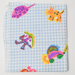 Gingham + Colorful Crayon Print Woven Fabric - 26" x 40"