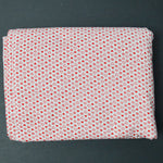 White + Red Heart Print Quilting Weight Woven Fabric - 44" x 264"