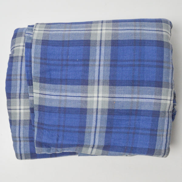 Blue Plaid Woven Shirt Fabric - 40" x 172"