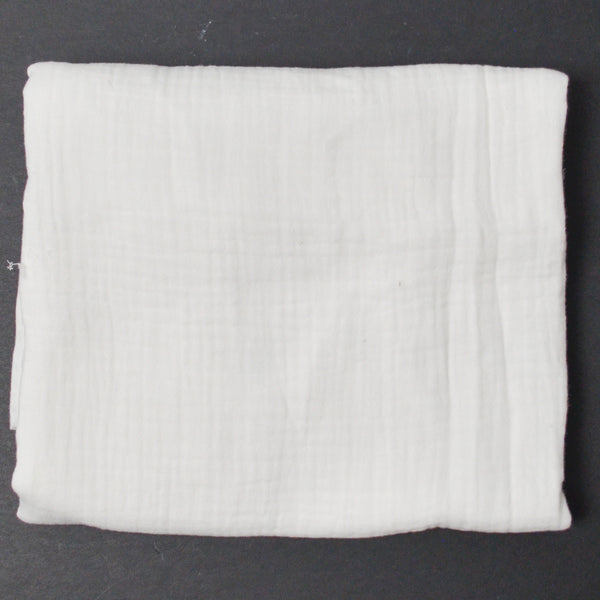 White Cotton Double Gauze Fabric - 24" x 58"