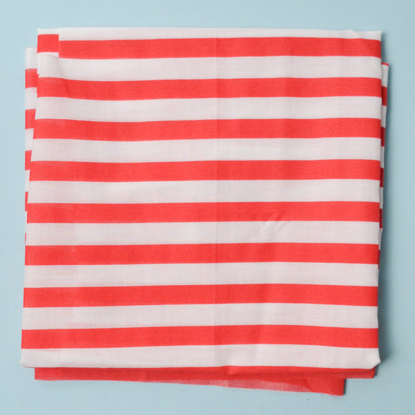 Red + White Striped Lightweight Woven Fabric - 31" x 62"