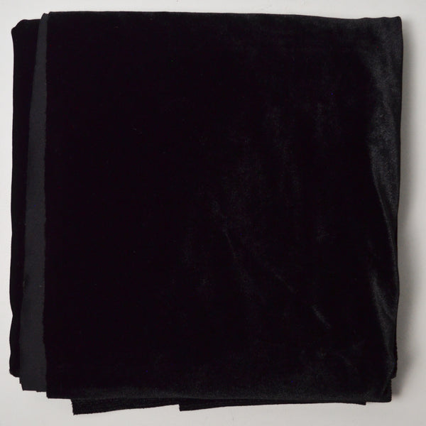 Black Velvet Stretch Knit Fabric - 36" x 60"