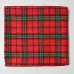 Red + Green Plaid Metallic Thread Woven Fabric - 43" x 45"