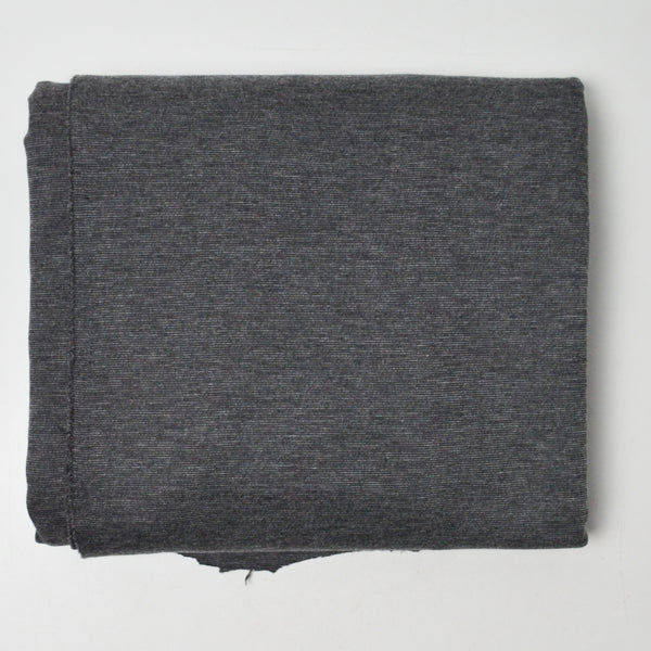 Dark Gray Heathered Stripes Stretchy Knit Fabric - 68" x 75"