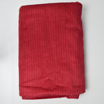 Red Striped Velvet Upholstery Fabric - 62" x 116"