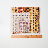 Black + Warm Tones Distorted Grid Print Quilting Weight Woven Fabric - 43" x 80"