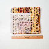 Black + Warm Tones Distorted Grid Print Quilting Weight Woven Fabric - 43" x 80"