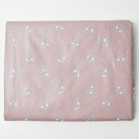Mauve Floral Print Cotton Scotchguard-Coated Woven Fabric - 55" x 184"