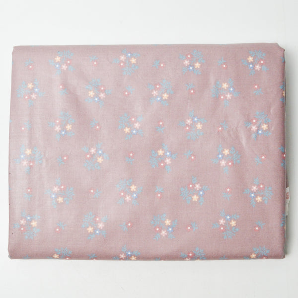 Mauve Floral Print Cotton Scotchguard-Coated Woven Fabric - 55" x 184"
