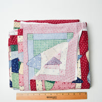 Patchwork Hearts + Starts Print Quilting Weight Woven Fabric - 44" x 280"