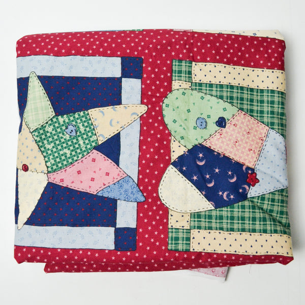 Patchwork Hearts + Starts Print Quilting Weight Woven Fabric - 44" x 280"