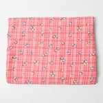Pink Plaid + Floral Mary Engelbreit Quilting Weight Woven Fabric - 42" x 82"