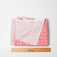 Pink Plaid + Floral Mary Engelbreit Quilting Weight Woven Fabric - 42" x 82"