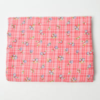 Pink Plaid + Floral Mary Engelbreit Quilting Weight Woven Fabric - 42" x 82"