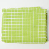 LIme Green + White Plaid Medium-Weight Woven Fabric - 44" x 140"