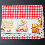 Red Gingham + Bear Print Daisy Kingdom Springs 1340 Cherished Teddies Strawberry Lane Border Fabric - 45" x 96"