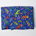 Blue Lizard + Red Dot Quilted Fabric - 42" x 74"