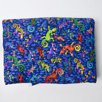 Blue Lizard + Red Dot Quilted Fabric - 42" x 74"