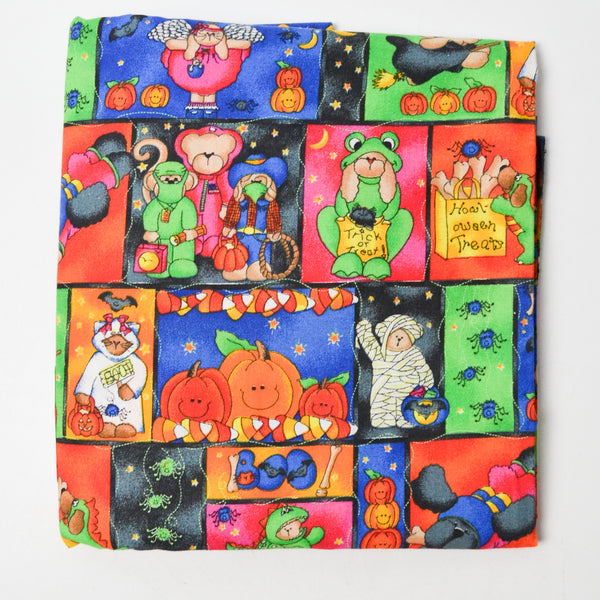 Halloween Teddy Bears Print Quilting Weight Woven Fabric - 58" x 68"